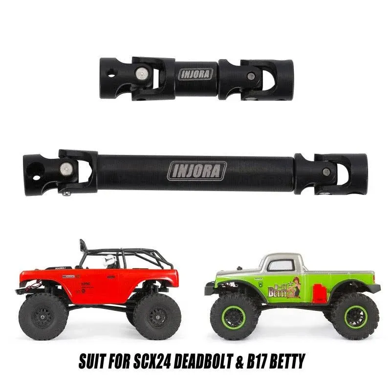 INJORA Hardened Steel Center Drive Shafts for Axial SCX24 Deadbolt Betty