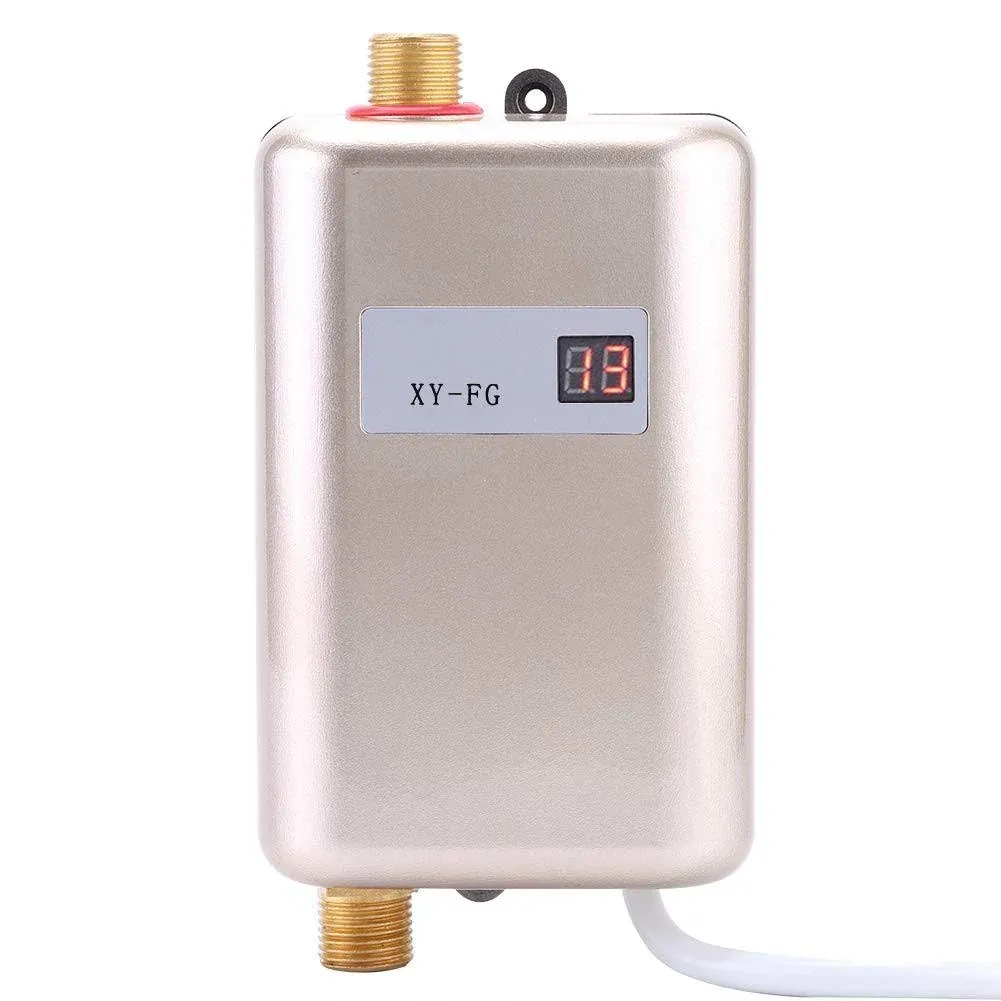 Electric Tankless Water Heater, 220V 3800W Mini Instant Hot Water Heater with LC