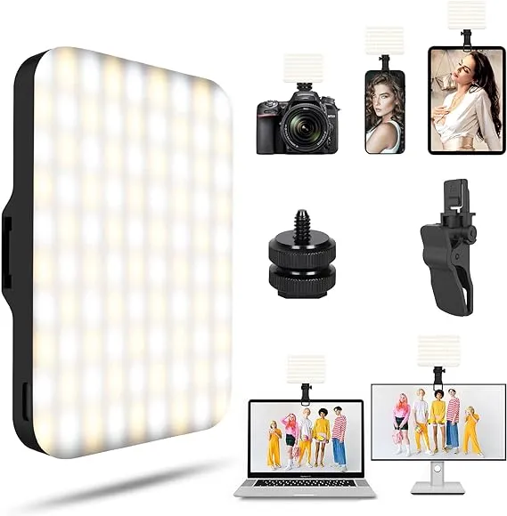 Selfie Light - BANSINE USB-Rechargeable LED Phone Light - Portable Photo Light with 97+ CRI, Up to 6500K Color Temperature Phone Light for Selfie, Zoom Conference, Video, Makeup and Live StreamSelfie Light - BANSINE USB-Rechargeable LED Phone Lig…