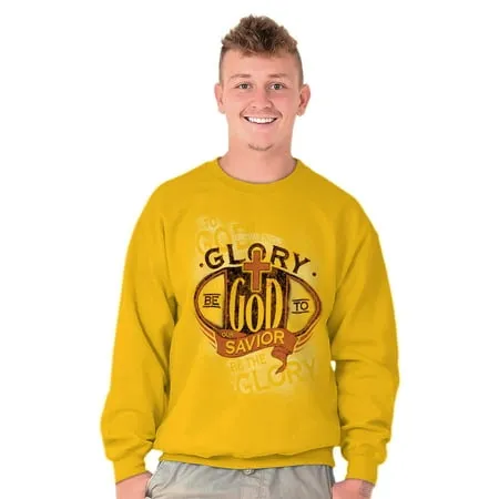 Jesus Crewneck Sweat Shirts Sweatshirts Glory Be To God Christian Religious Gift