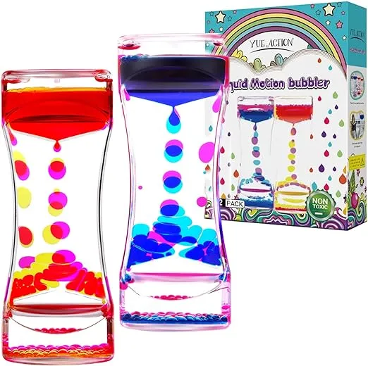 Yue Action Liquid Timer 2 Pack / Liquid Motion Bubbler Timer for Caliming Sensory ...