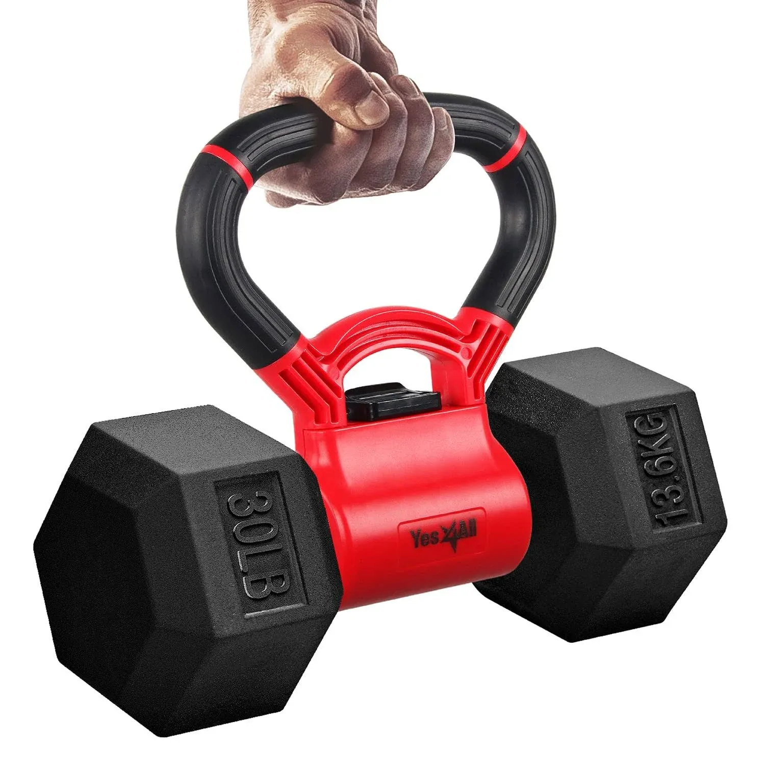 Yes4All Combo Kettle Grip Rubber Hex Dumbbell