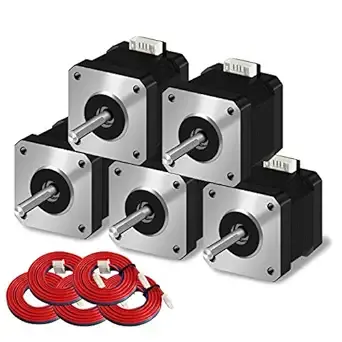 5pcs of Pack Nema 17 Stepper Motor, 17HS4401 2 Phase Step Motor Bipolar 1.5...