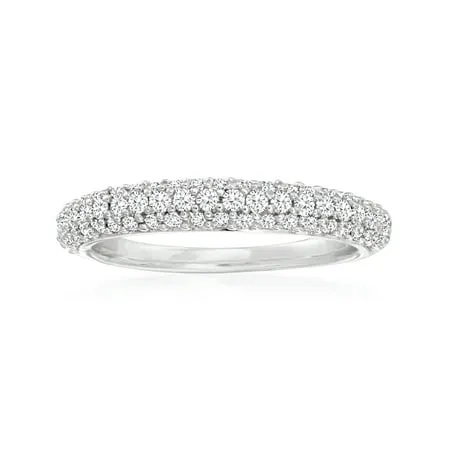 Ross-Simons 0.50 ct. t.w. Diamond Pave Ring in Sterling Silver for Female Adult