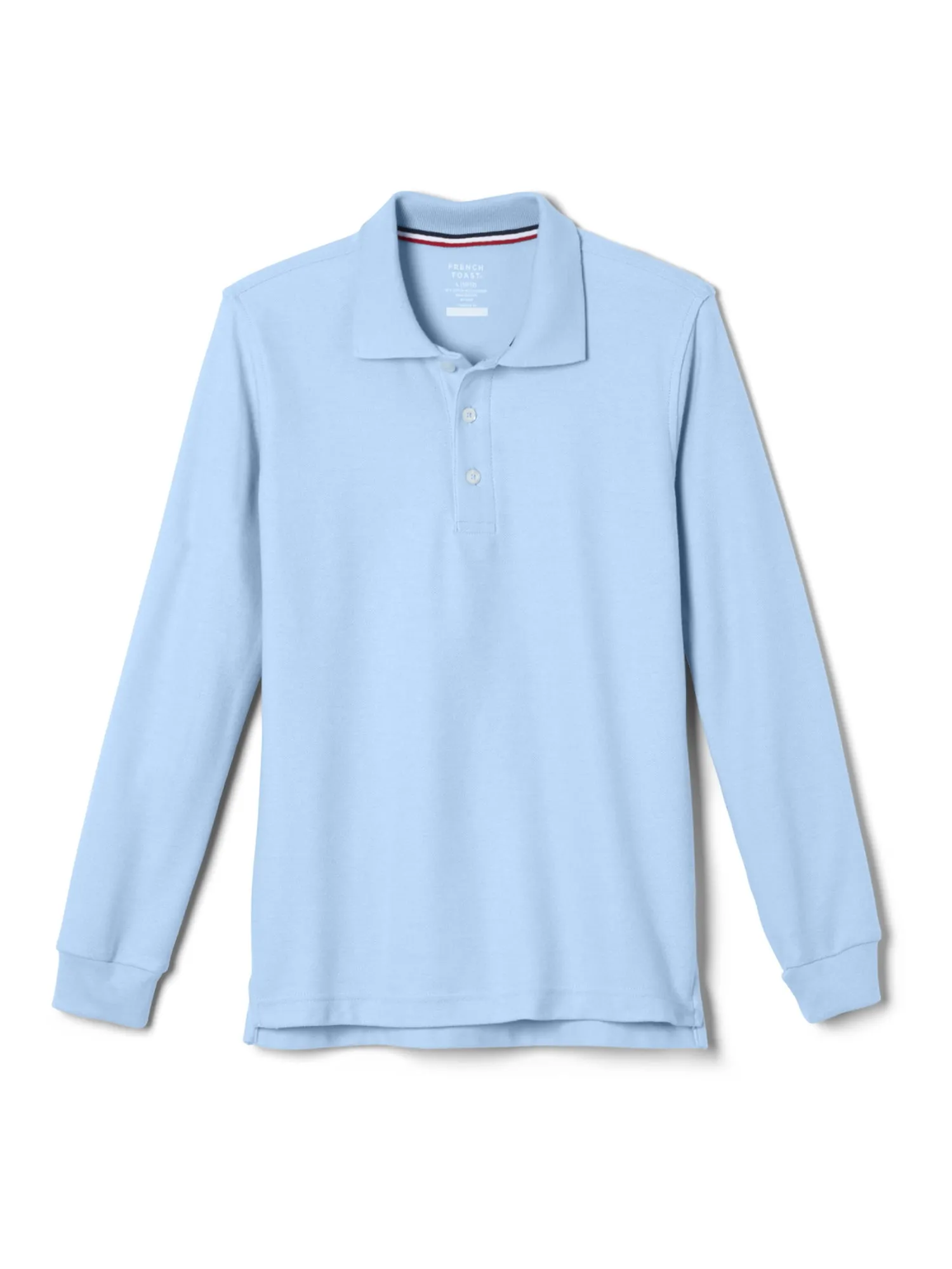 French Toast Boys Long Sleeve Pique Polo, Blue