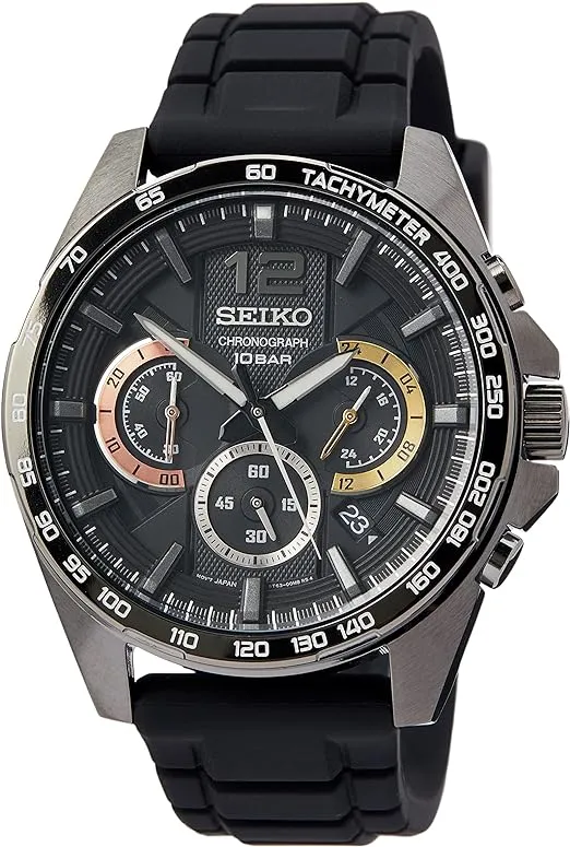 Seiko Men's Quartz Watch Stainless Steel with Silicone Strap