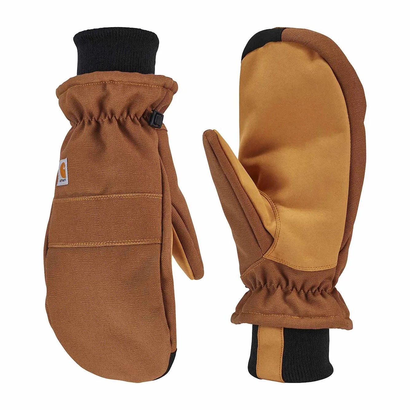 Carhartt Women's Women's Insulated Duck Synthetic Leather Knit Cuff Mitt | Brown | L