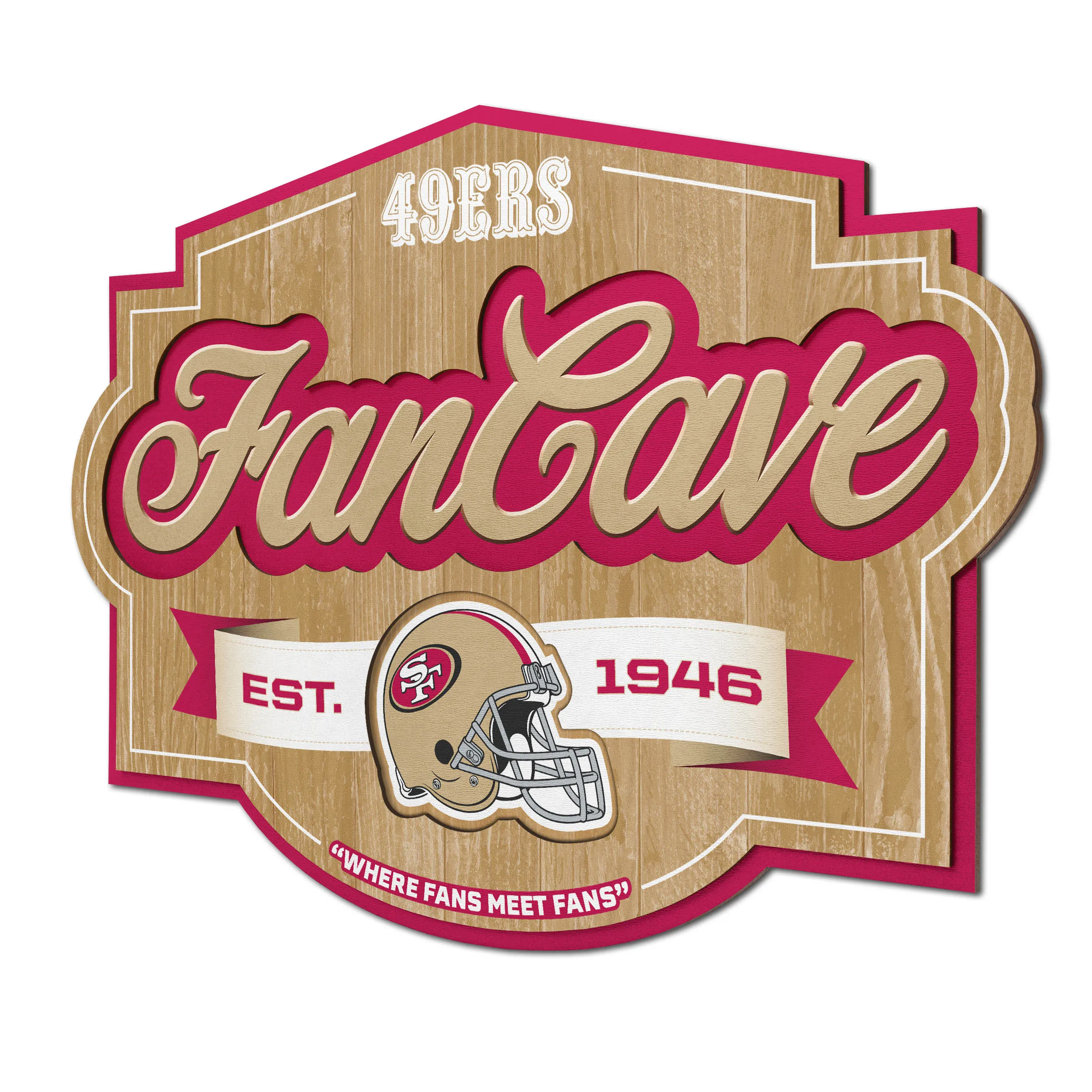 Sportula San Francisco 49ers Youthefan Nfl San Francisco 49Ers Fan Cave Sign Youthefan Floater Frame 12.5-in H x 17-in W Sports 3D Art Lowes.com