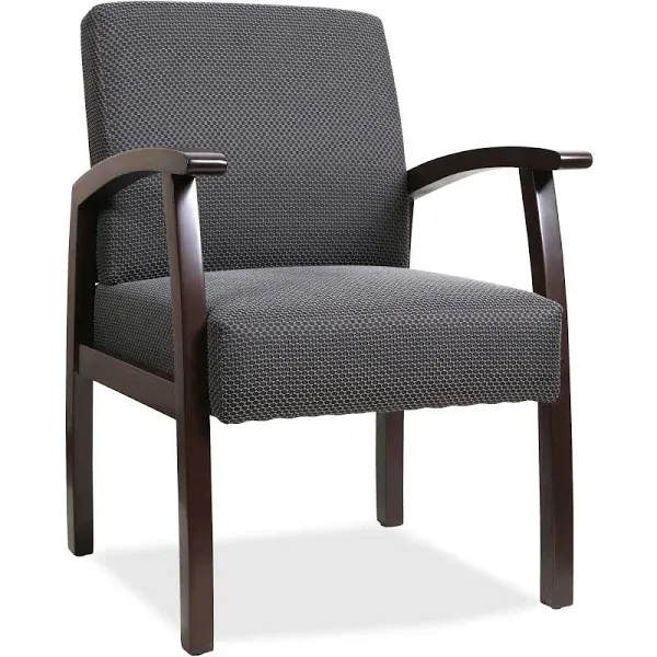 Lorell Guest Chairs 24&#034;x25&#034;x35-1/2<wbr/>&#034; Charcoal/Espre<wbr/>sso frame 68555