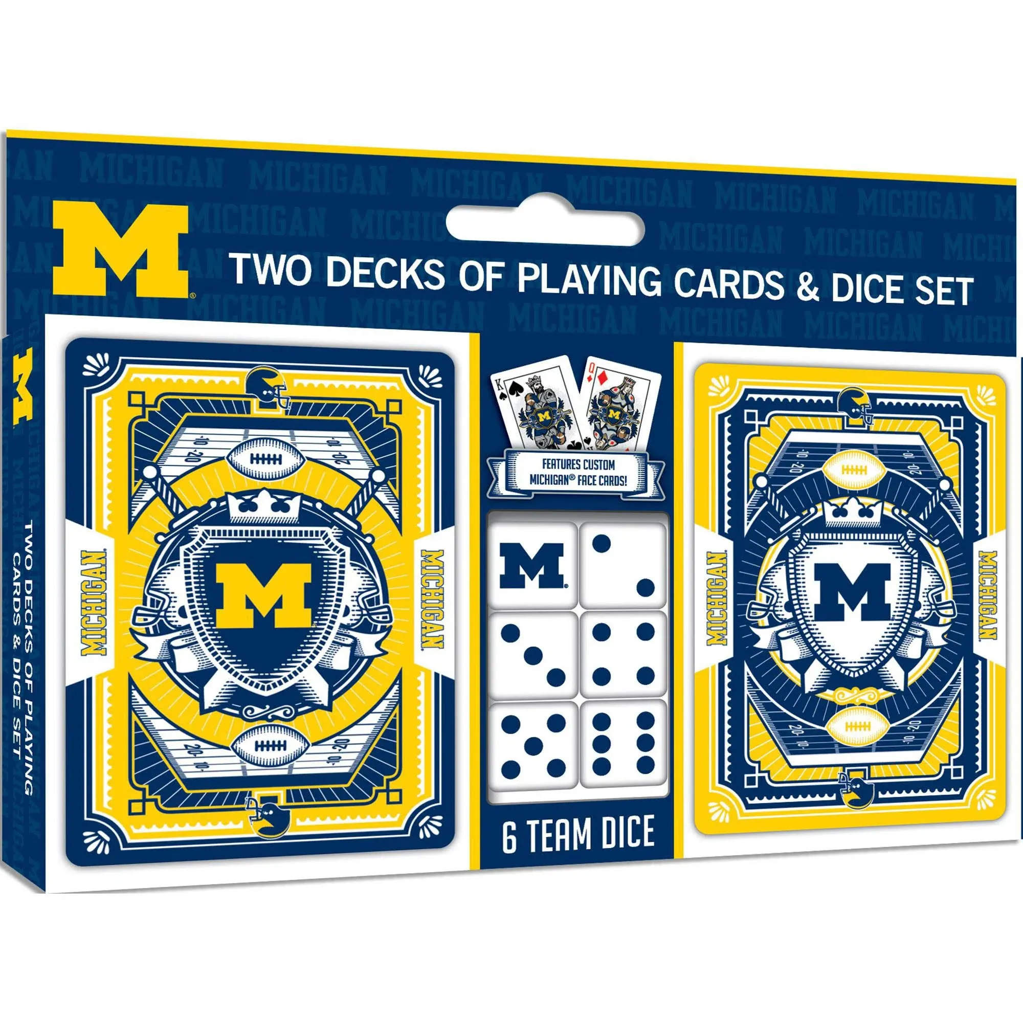 MasterPieces - Michigan Wolverines - NCAA 2-Pack Playing Cards &amp; Dice Set