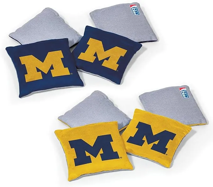 Wild Sports NCAA Michigan Wolverines 8pk Dual Sided Bean Bags