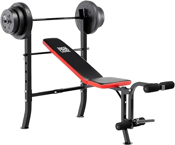 Marcy Pro Standard Weight Bench with 100 lb Weight Set