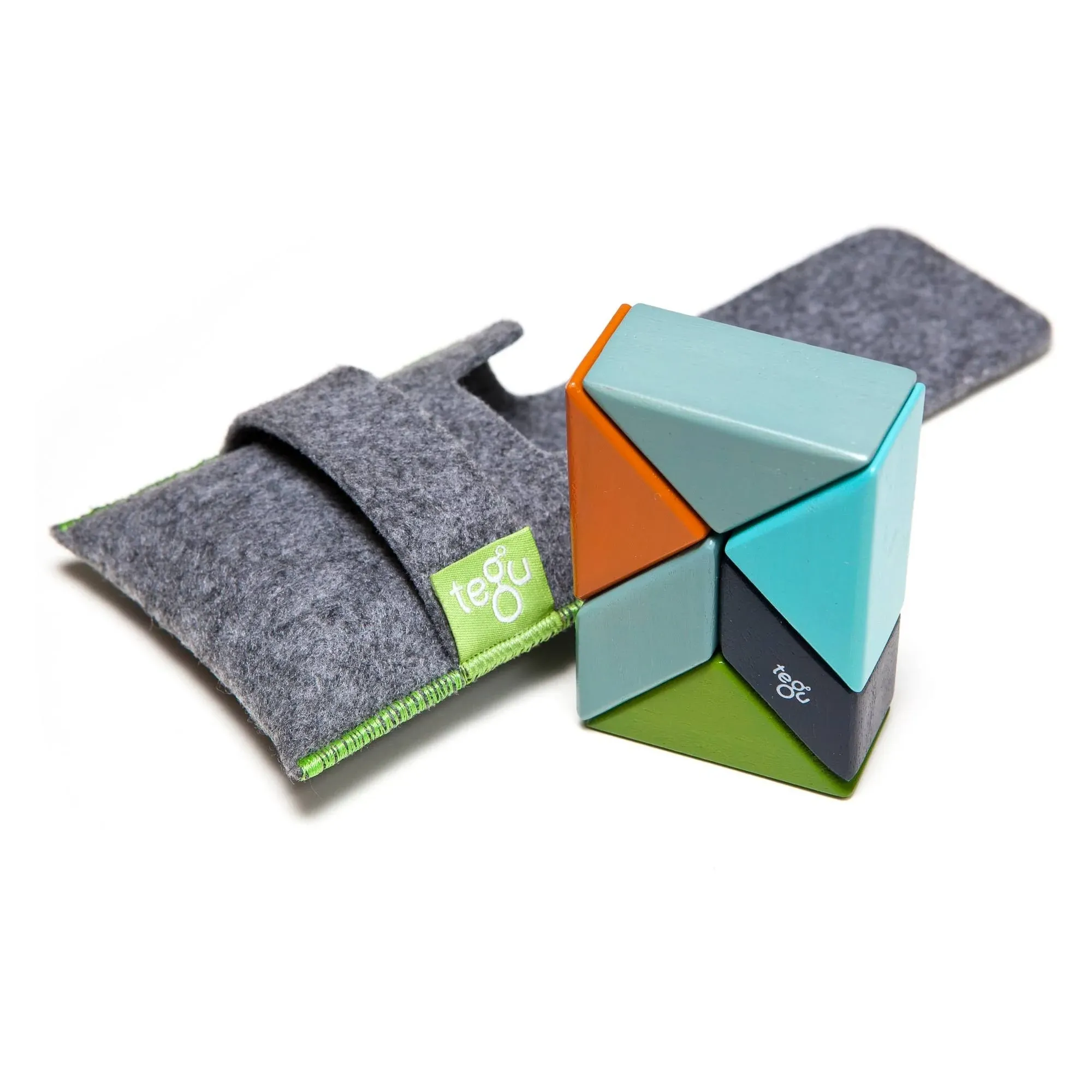 Tegu Pocket Pouch Prism 6 Piece Magnetic Blocks - Nelson