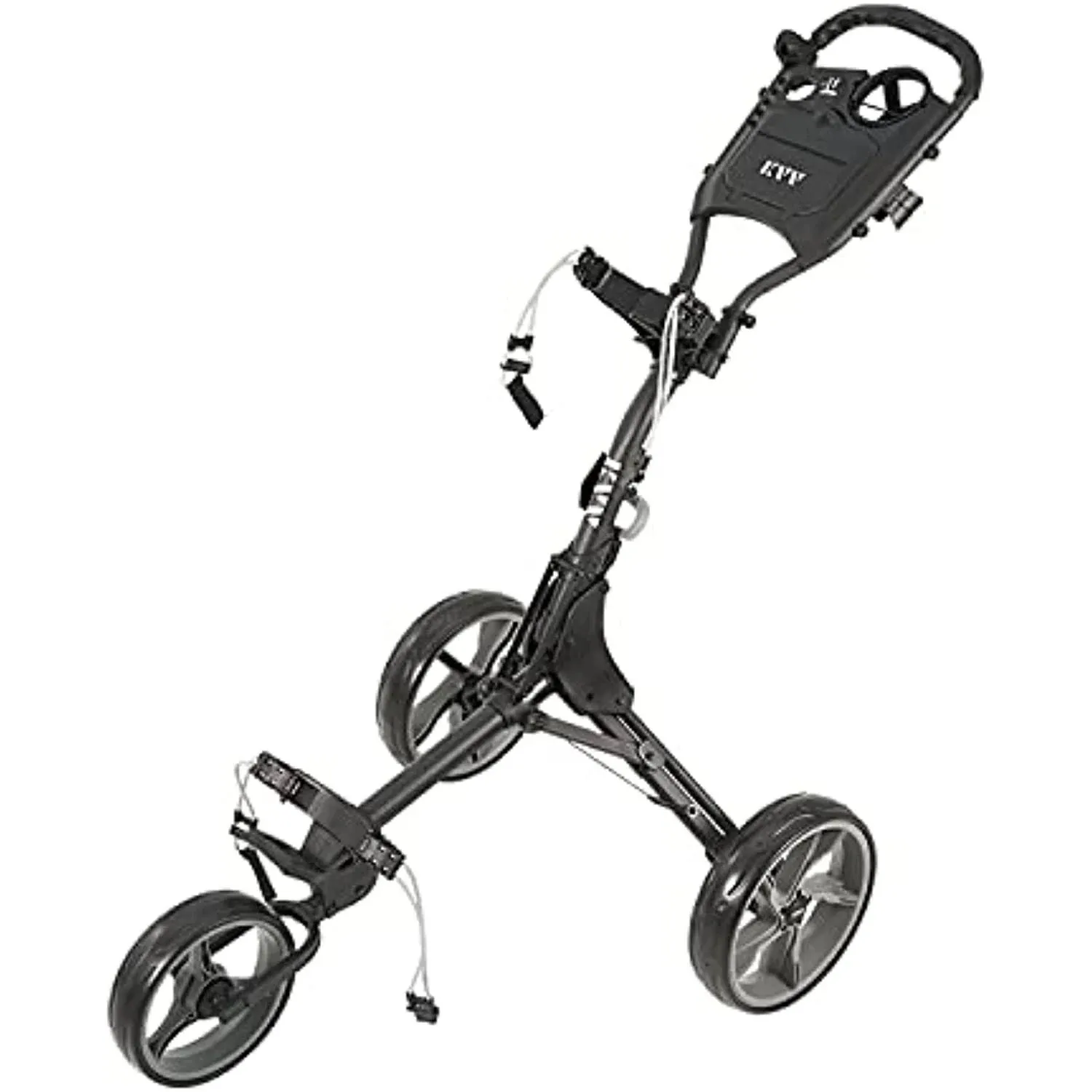 KVV 3 Wheel Foldable/Collapsible Golf Push Cart Ultra Lightweight Smallest ...