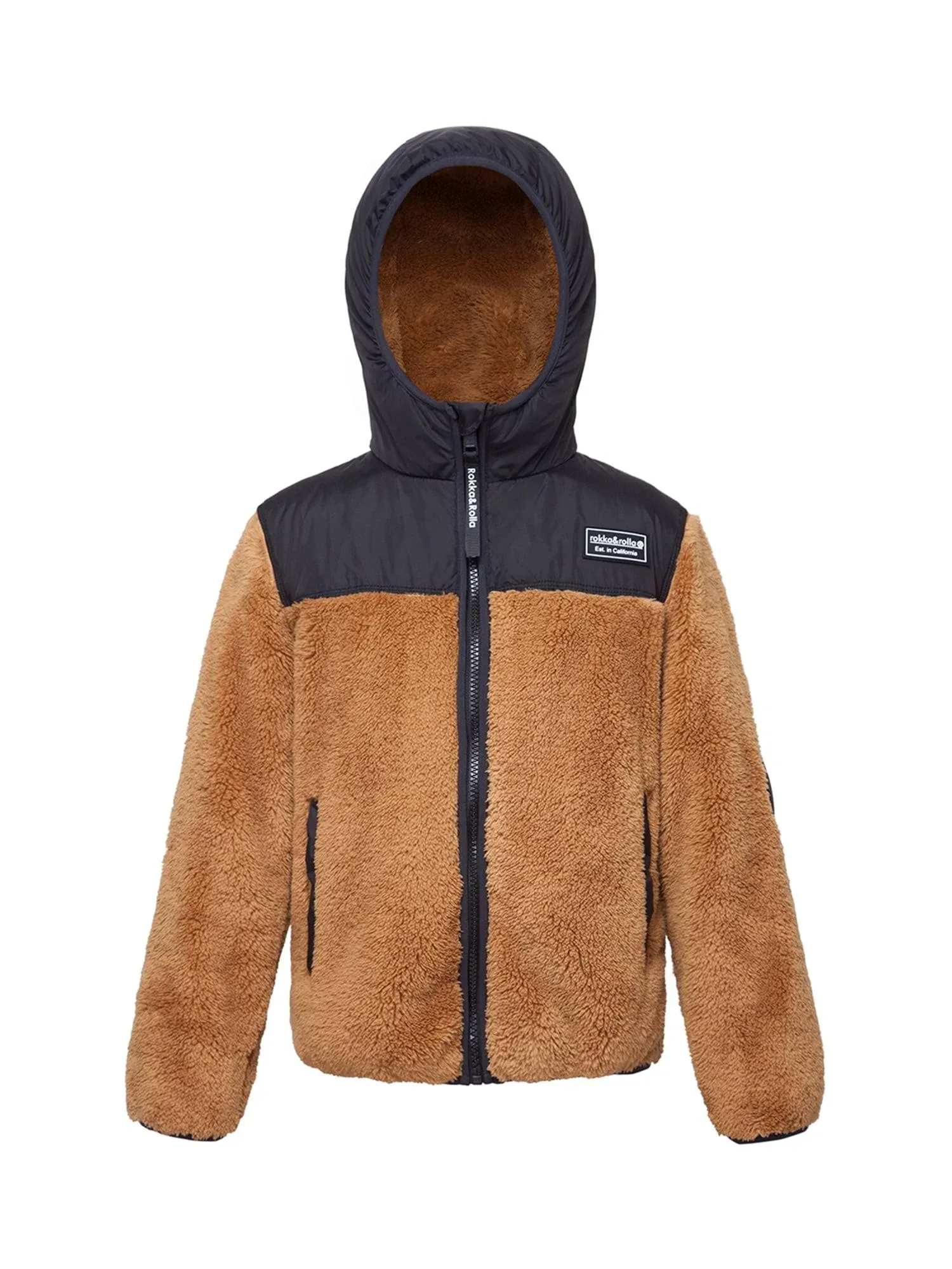 Rokka& Rolla Boy's Sherpa Fleece Hooded Jacket