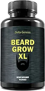 Beard Grow XL - Vegan Hair Growth Supplement for a Faster, Thicker, Fuller Beard - Enhances Your Grooming Kit