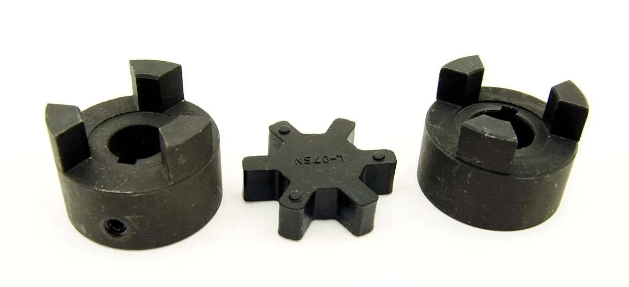 1/2&#034; to 3/4&#034; LO75 3-Piece L-Jaw Coupling Set &amp; Rubber Spider 0.50 to 0.75 L075