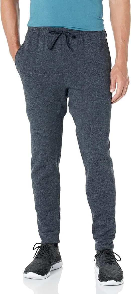 Jerzees Men's and Big Men's Fleece Jogger Sweatpants, Size: Large, Black