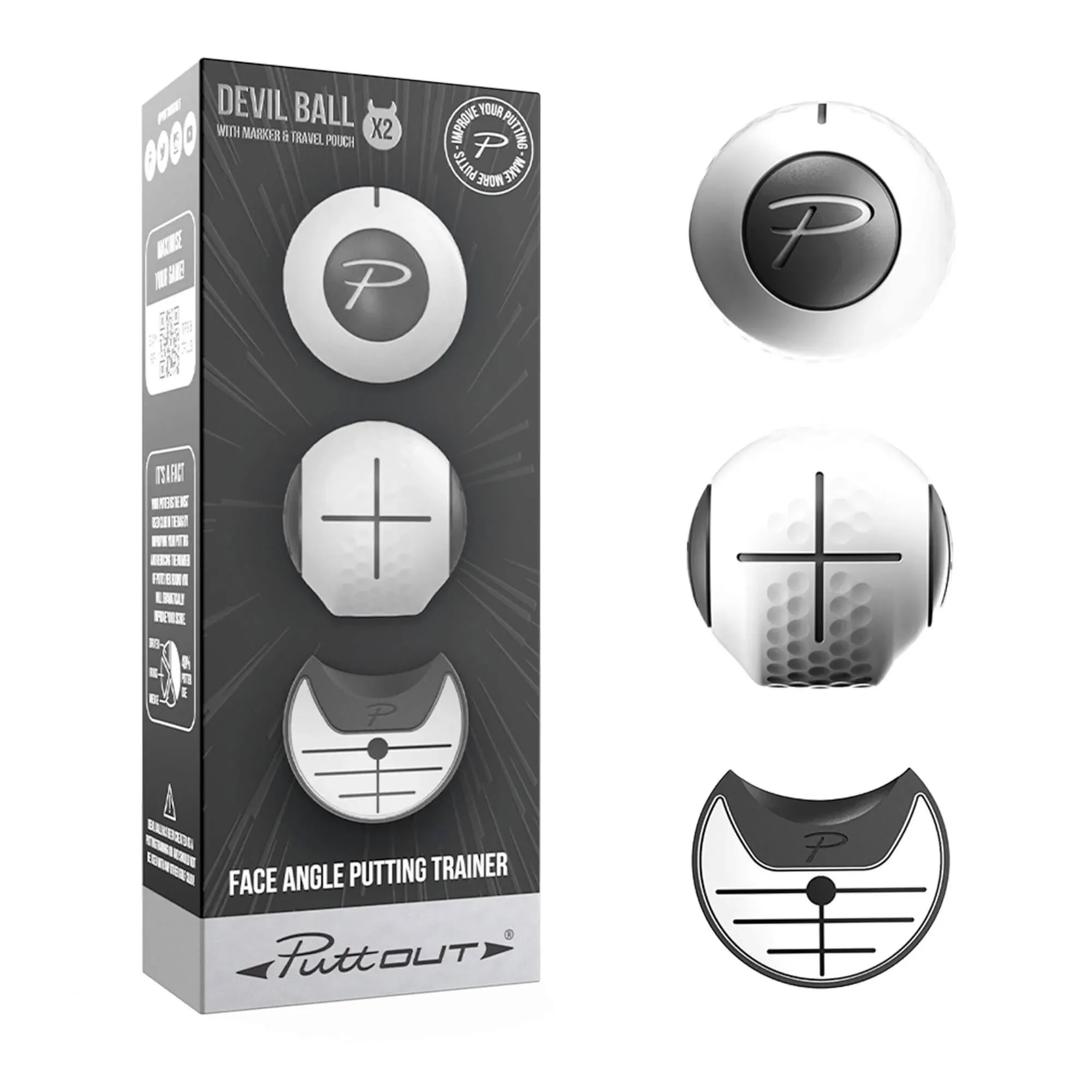 PuttOUT Devil Ball Face Angle Trainer / Perfect Your Putting