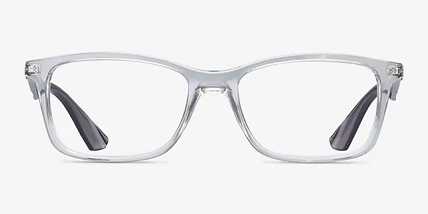 Ray-Ban RB7047 - Rectangle Clear & Gray Frame Eyeglasses | Eyebuydirect