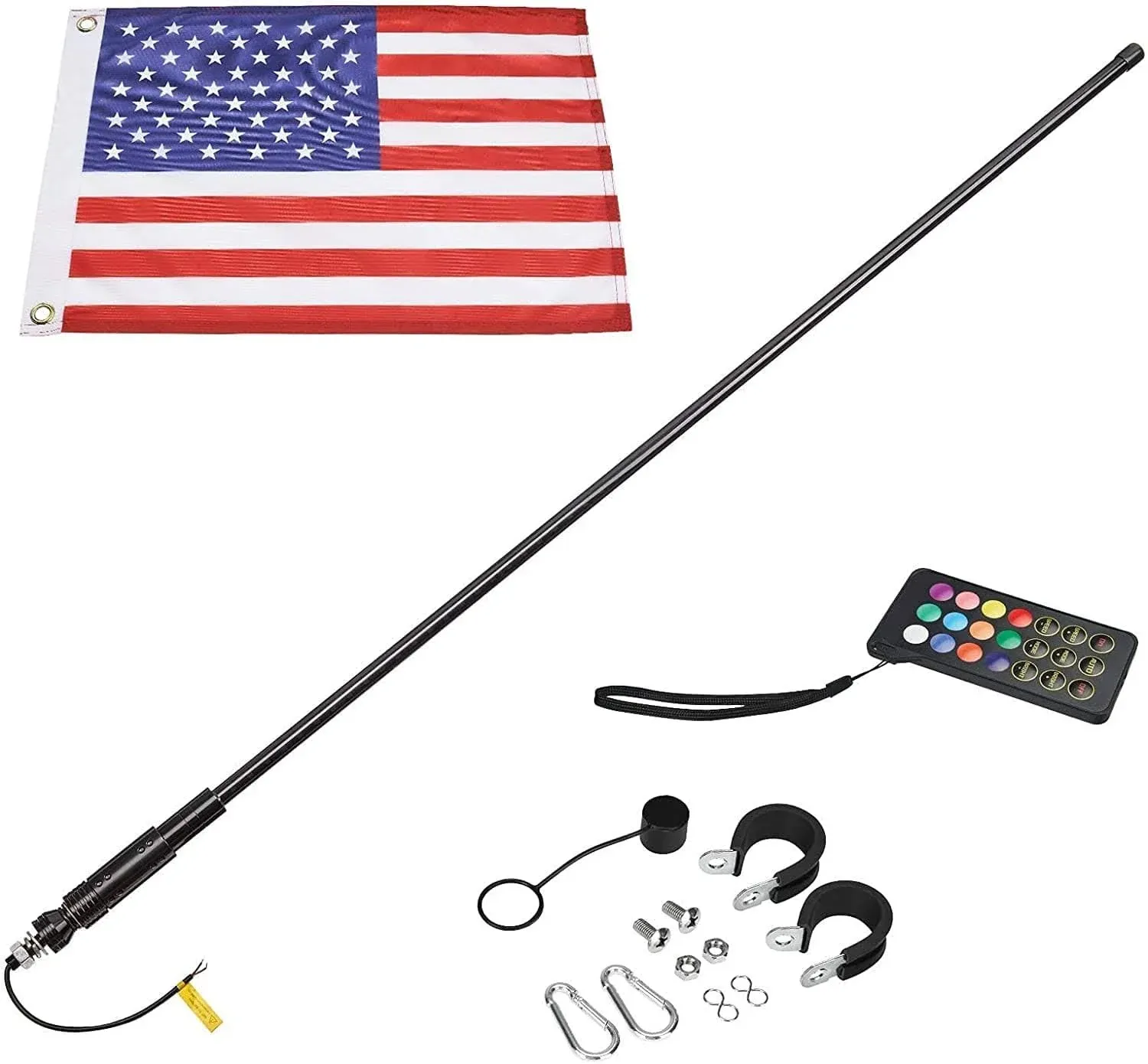 2PCS 3FT LED Whip Light w/Flag Remote ATV UTV for Polaris RZR Can Am X3 Antenna  | eBay