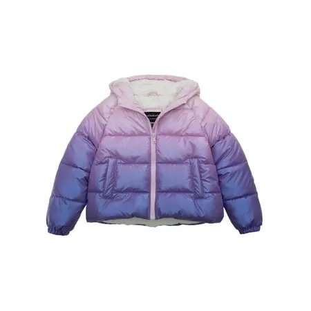 Rokka&Rolla Girls Heavy Puffer Jacket Sherpa Lined Winter Coat Sizes 4-16