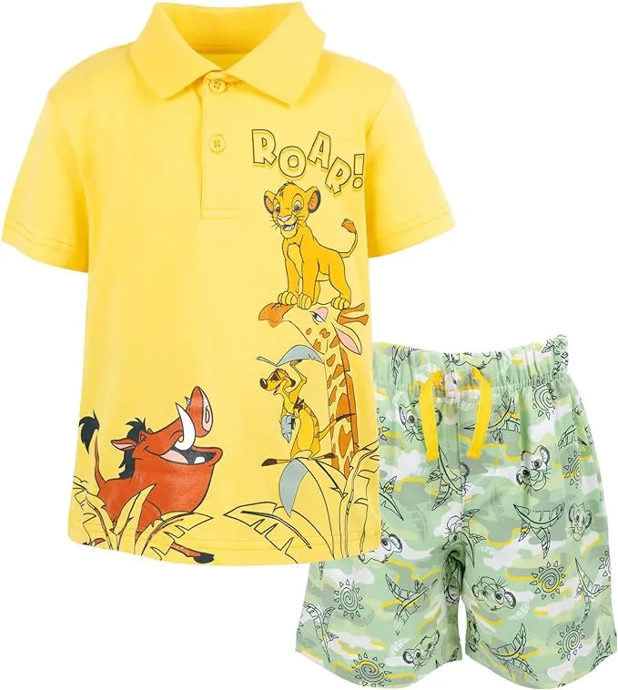 Disney Lion King Toddler Boys Polo Shirt and Shorts