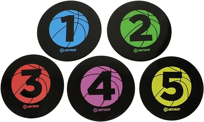 Basketball Training Disc Spot Markers 5-Pack Court Floor Poly Spots