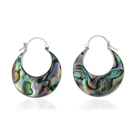 Shop LC Women's Natural Abalone Shell Hoop Earrings