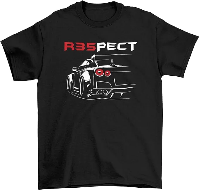 R35PECT GTR T-Shirt Black S-3XL JDM Boost Nissan Nismo Decal Sticker Turbo Race