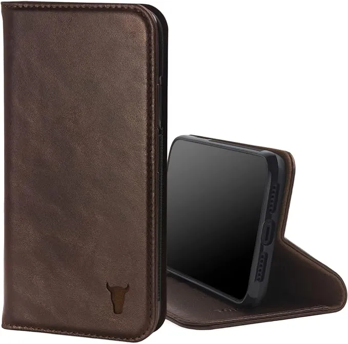 Torro Leather Case Compatible with iPhone 11 Genuine Leather Wallet Case/Cover with Card Holder and Stand Function (Dark Brown)