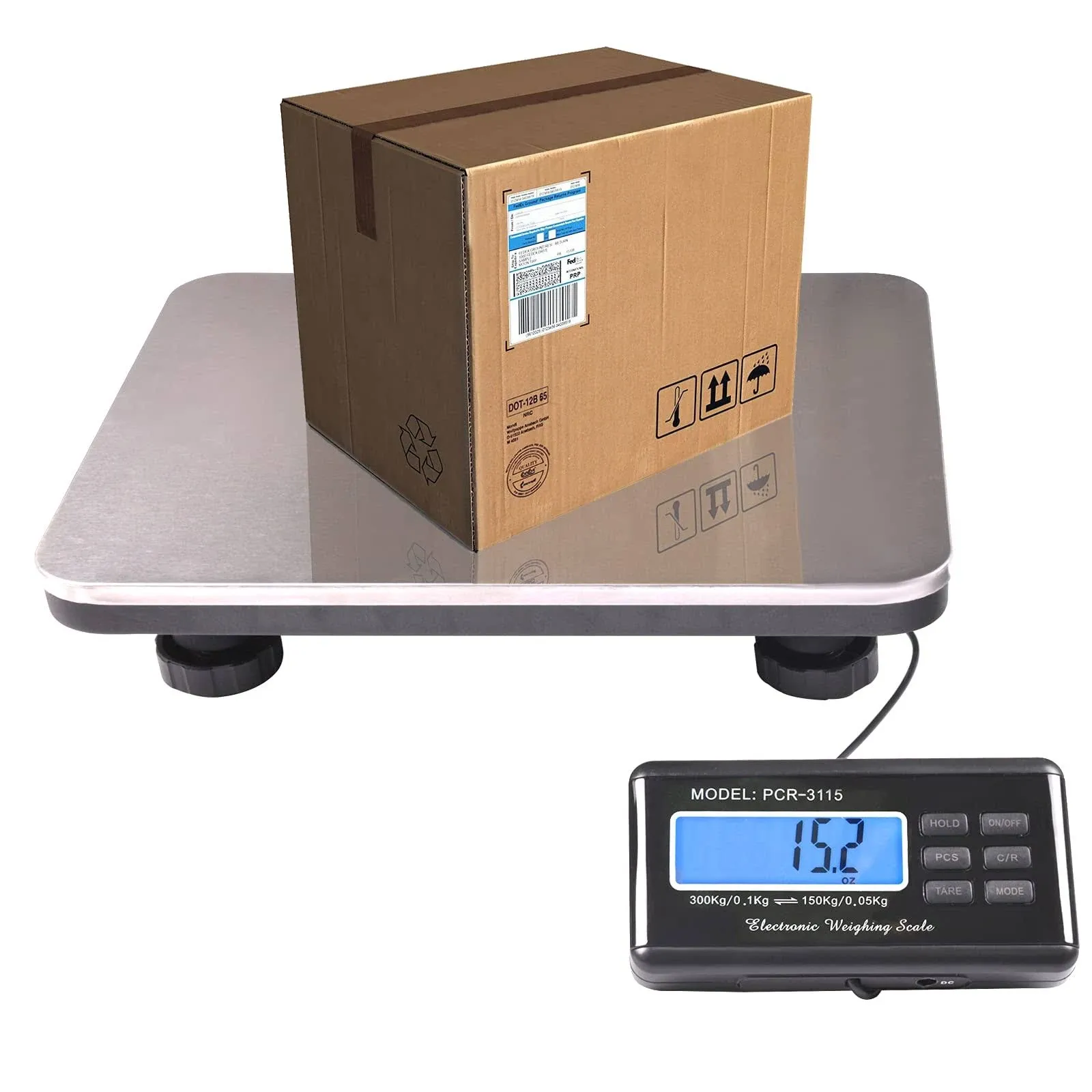 SurmountWay Shipping Scale 660lbs LCD Digital Platform Heavy Duty Portable ...