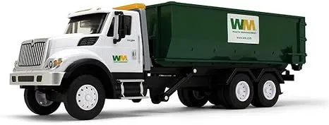 International WorkStar Roll-Off Truck with Roll-Off Container "Waste Management" (White/Green)