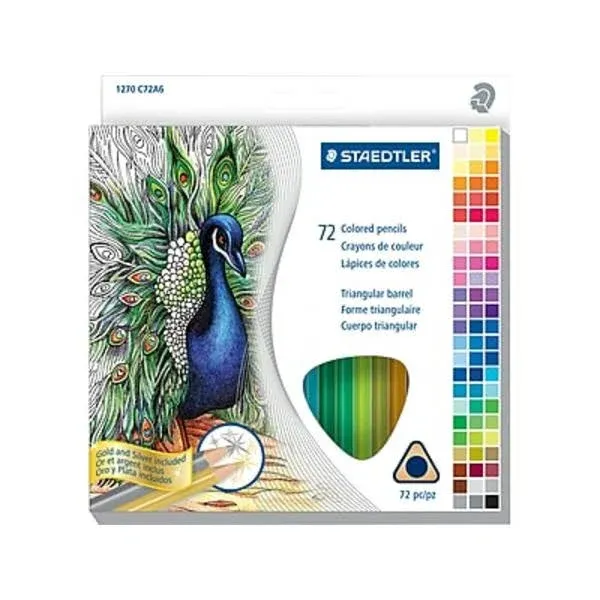 Staedtler 72 Triangular-Bar<wbr/>rel Colored Pencils  Brand New + Free Shipping !