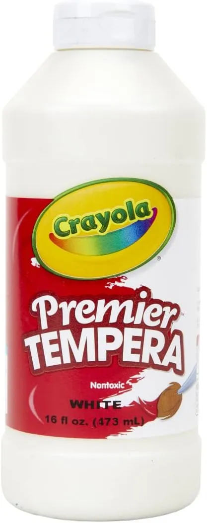 Crayola Artista II Washable Tempera Paint, White, 16 oz Bottle