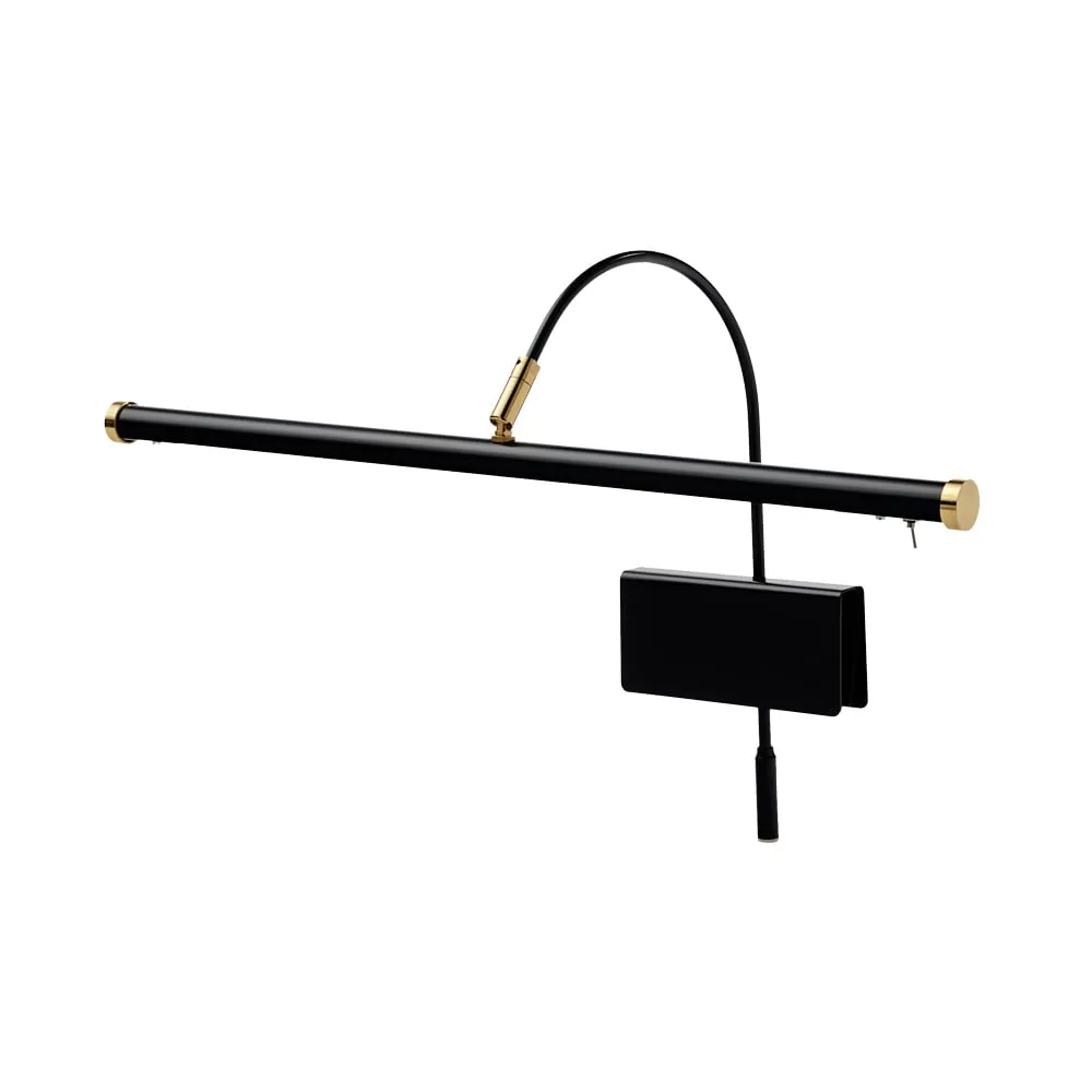 19" LED Grand Piano Lamp with Dimmer - Black/Brass Accents