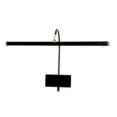 19&#034; LED Grand Piano Lamp with Dimmer - Black/Brass Accents Black