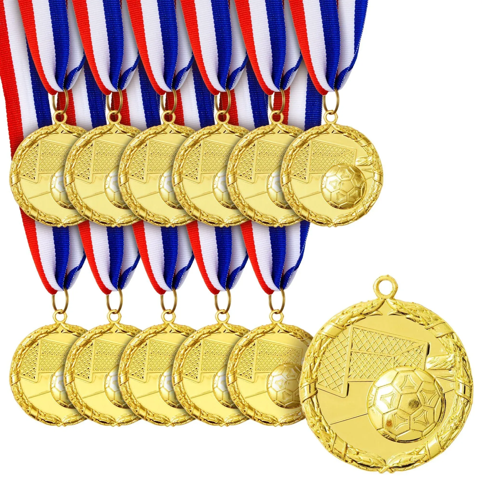 12 Pack Soccer Award Medals for Kids and Adults Team Participation Trophies New