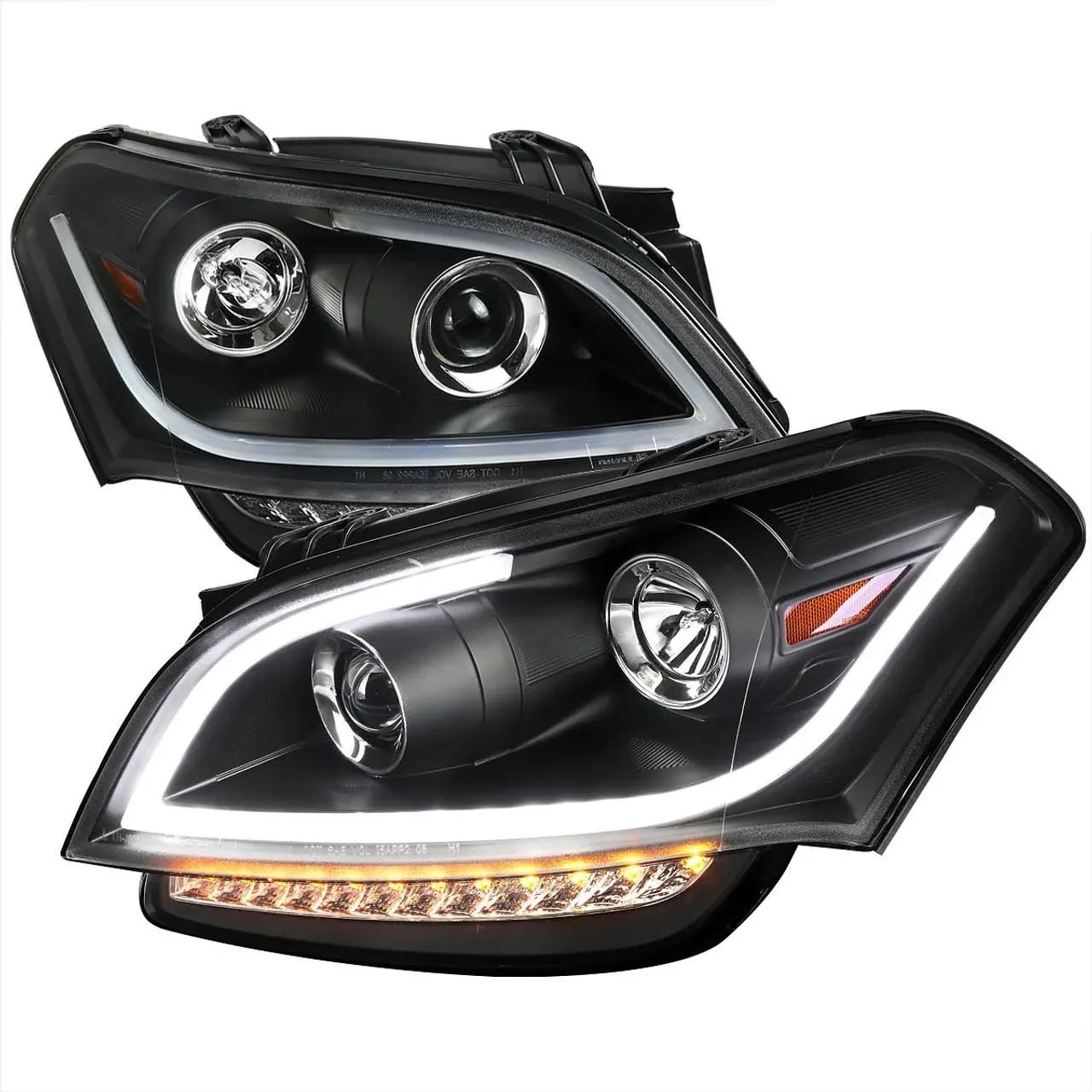 Spec-D® 2LHP-SOU10JM-TM - Black DRL Bar Projector Headlights with LED Turn Signal