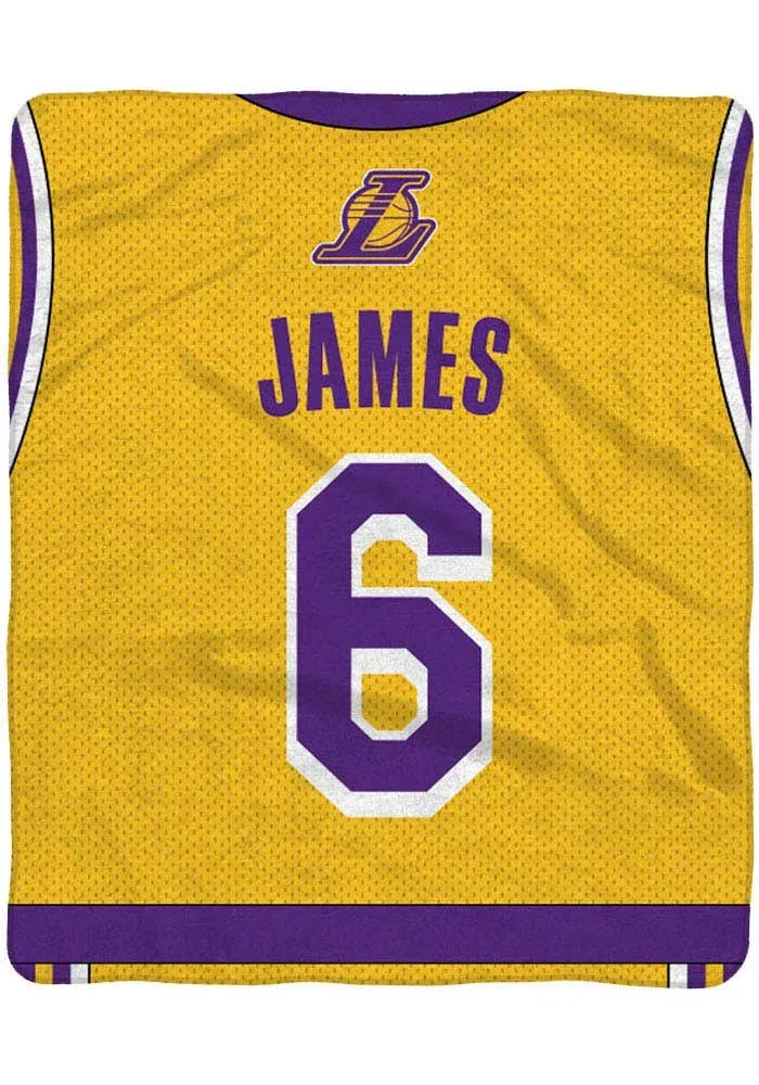 Sleep Squad Los Angeles Lakers LeBron James 60&#8221; x 80&#8221; Raschel Plush Blanket &#8211; An NBA Jersey Throw