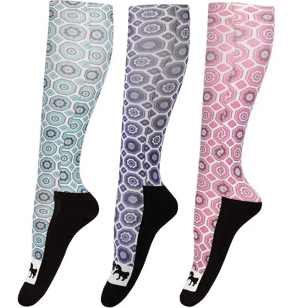 Equine Couture Ladies Kelsey Padded Knee Hi Boot Socks - 3 Pack