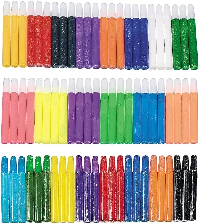 15 ml Marvelous Assorted Colors Suncatcher Paint Pen Bulk Kit - Set of 72, Basic Supplies, Party Supplies, 72 Pieces