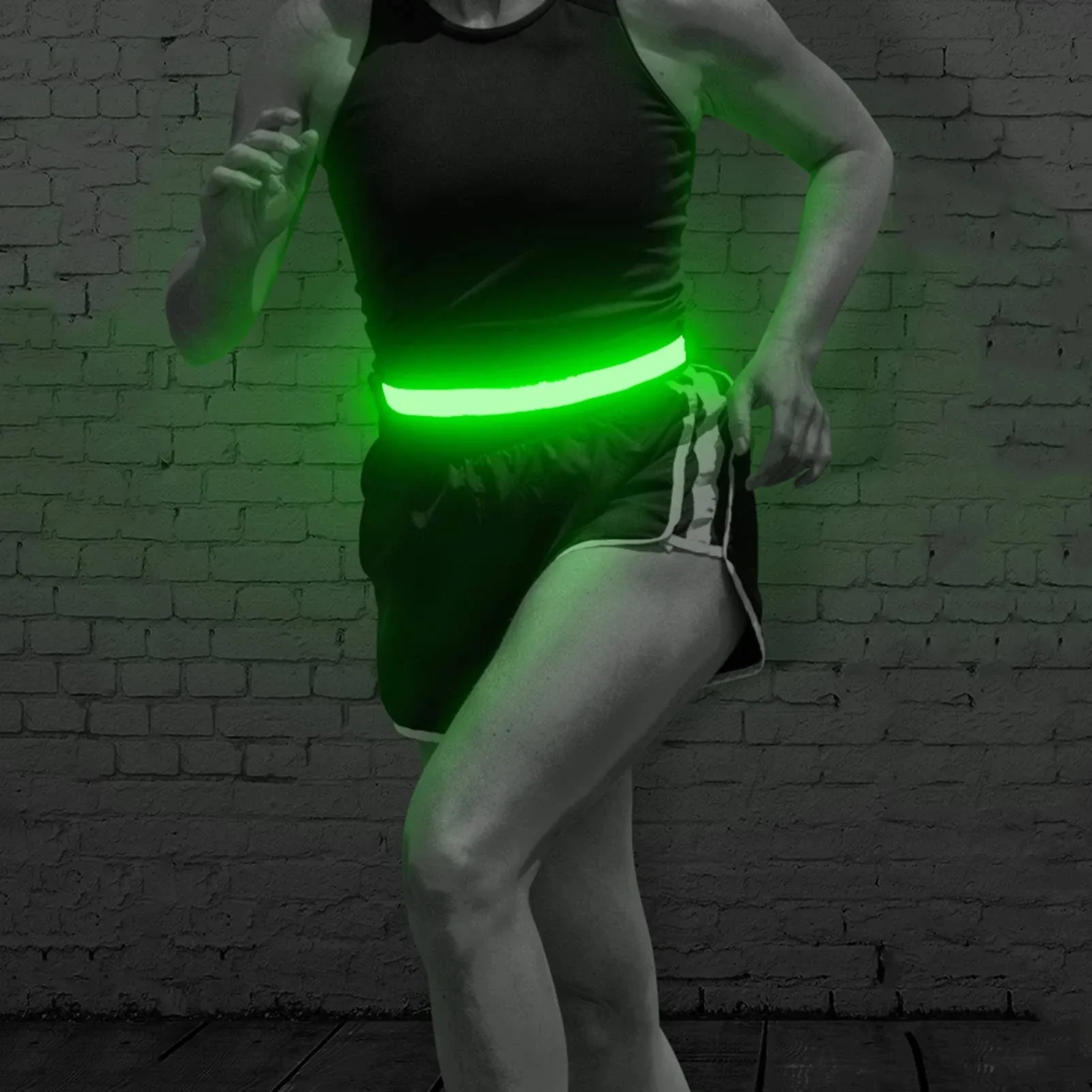 Bseen LED Running Waist Belt - USB Rechargeable Reflective Glowing LED Waistband ...