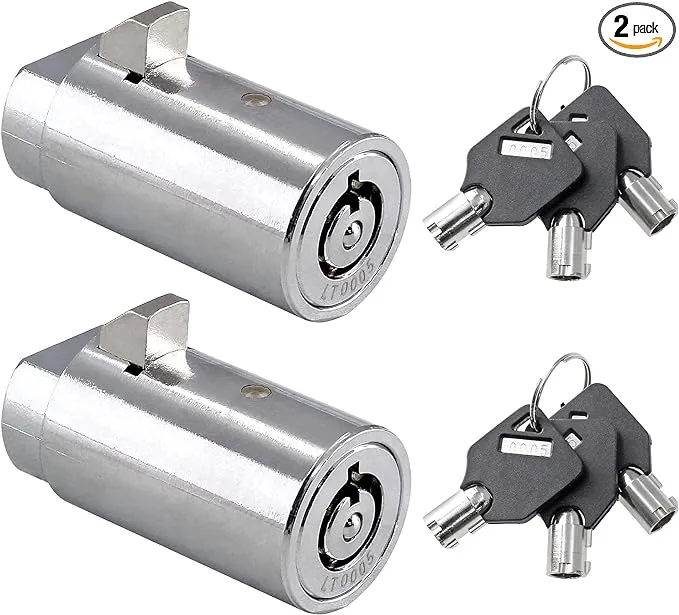 Bonsicoky 2 Set Vending Machine Lock and Key (Keyed Alike), High Security Tubular Keyway Soda Machine Locks