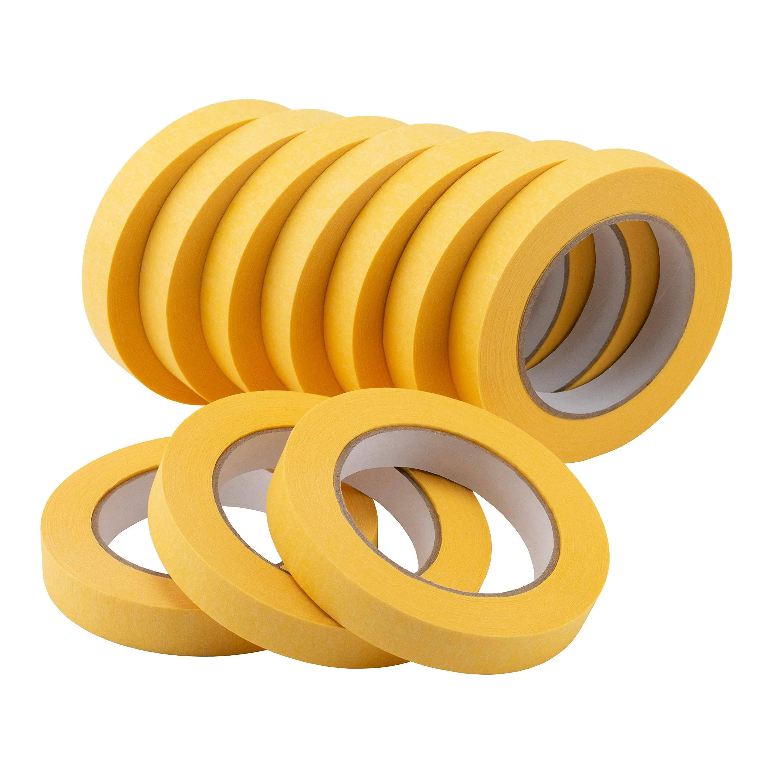 10Pack Automotive Refinish Masking Tape Yellow 18mmx55m Cars Vehicles Body Paint