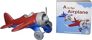 Green Toys Airplane & Board Book, CB - Pretend Play, Motor Skills, Reading, Kids Toy Vehicle. No BPA, Phthalates, PVC. Dishwasher Safe, Recycled