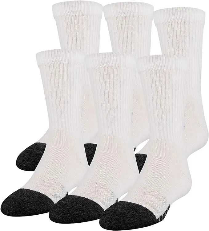 Under Armour Youth Performance Tech Crew Socks 6 Pack