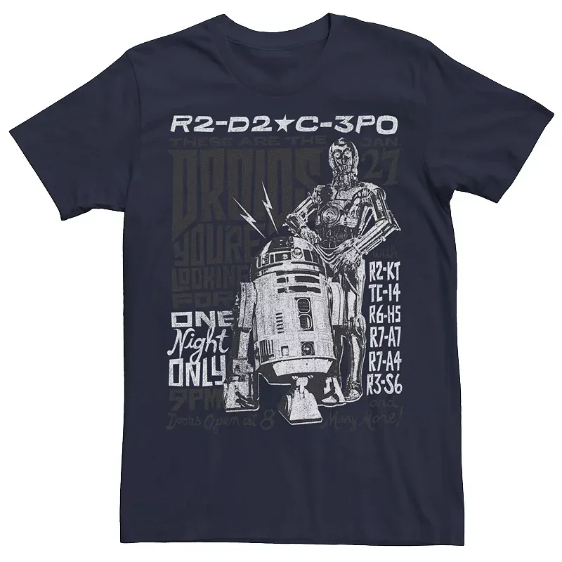 Men's Star Wars R2-D2 And C-3PO The Droids You're Looking For Show Tee