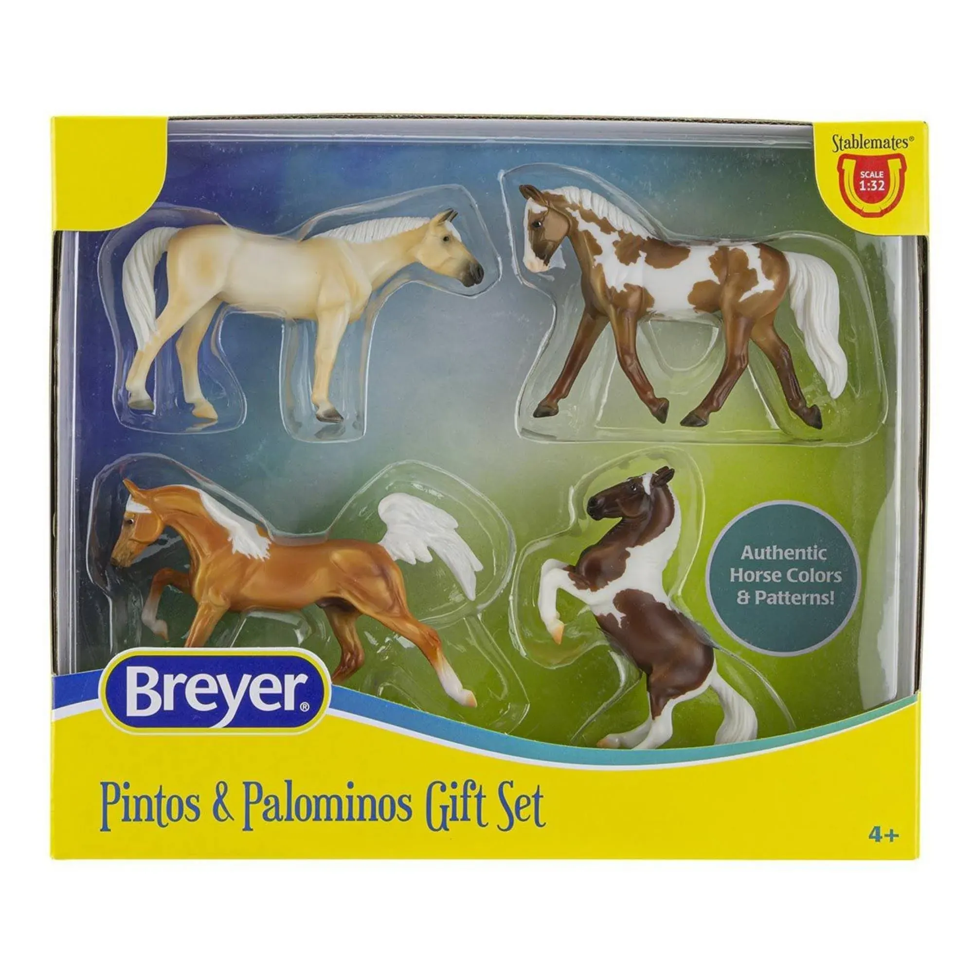 BREYER STABLEMATE Horses Set 4 Pintos &amp; Palominos Gift Set Stablemates 1:32 NIB