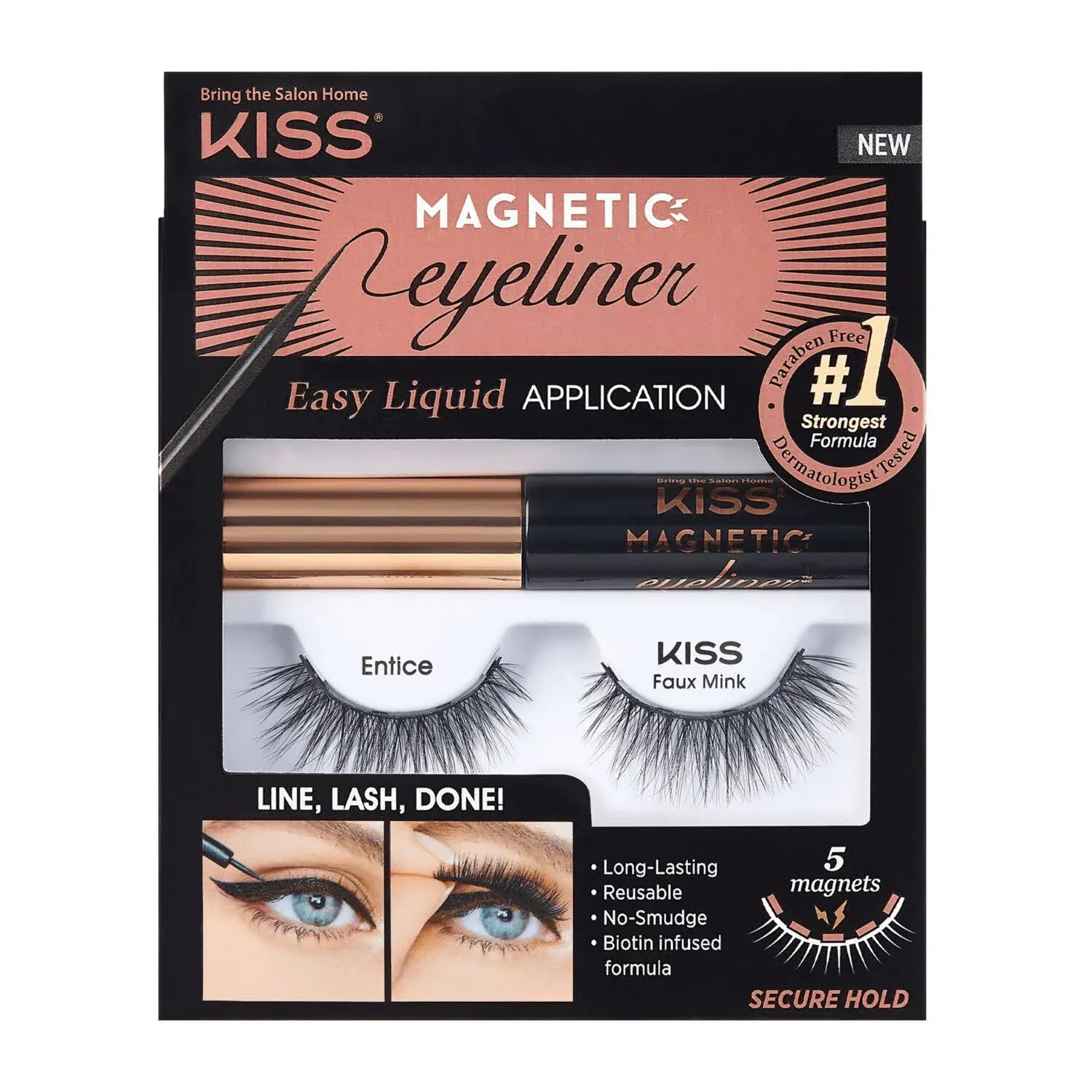 Kiss Magnetic Eyeliner & Lash Kit, Entice